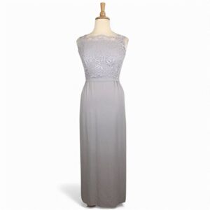 Vintage Maxi Dress Women’s XL Gray Union Made Lace Sleeveless